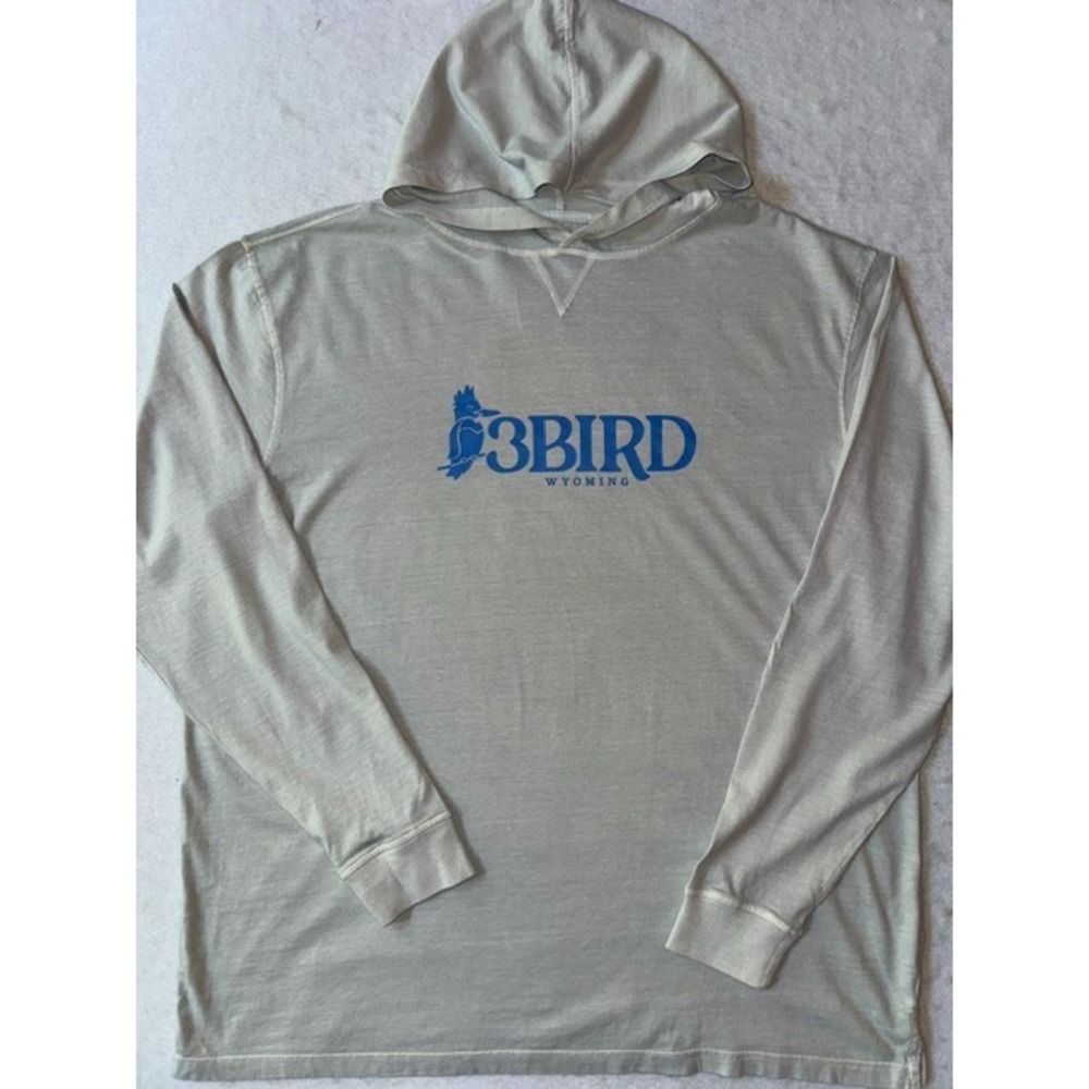 3BIRD Wyoming Mens XL Hoodie Golf Pullover Gray Long Sleeve Organic Cotton NWOT